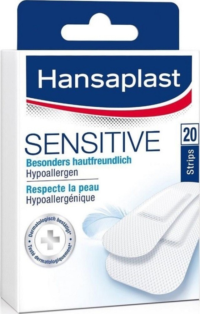 Hansaplast Sensitive Υποαλλεργικά Πολύ Φιλικά προς την Επιδερμίδα Αυτοκόλλητα Επιθέματα 20τμχ