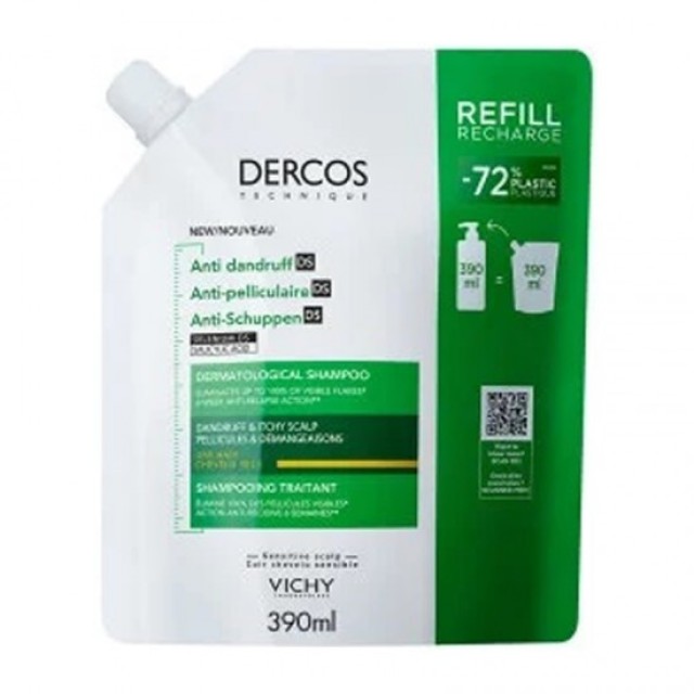 Vichy Dercos Anti-dandruff DS Σαμπουάν Κατά της Πιτυρίδας για Ξηρά Μαλλιά Refill 390ml