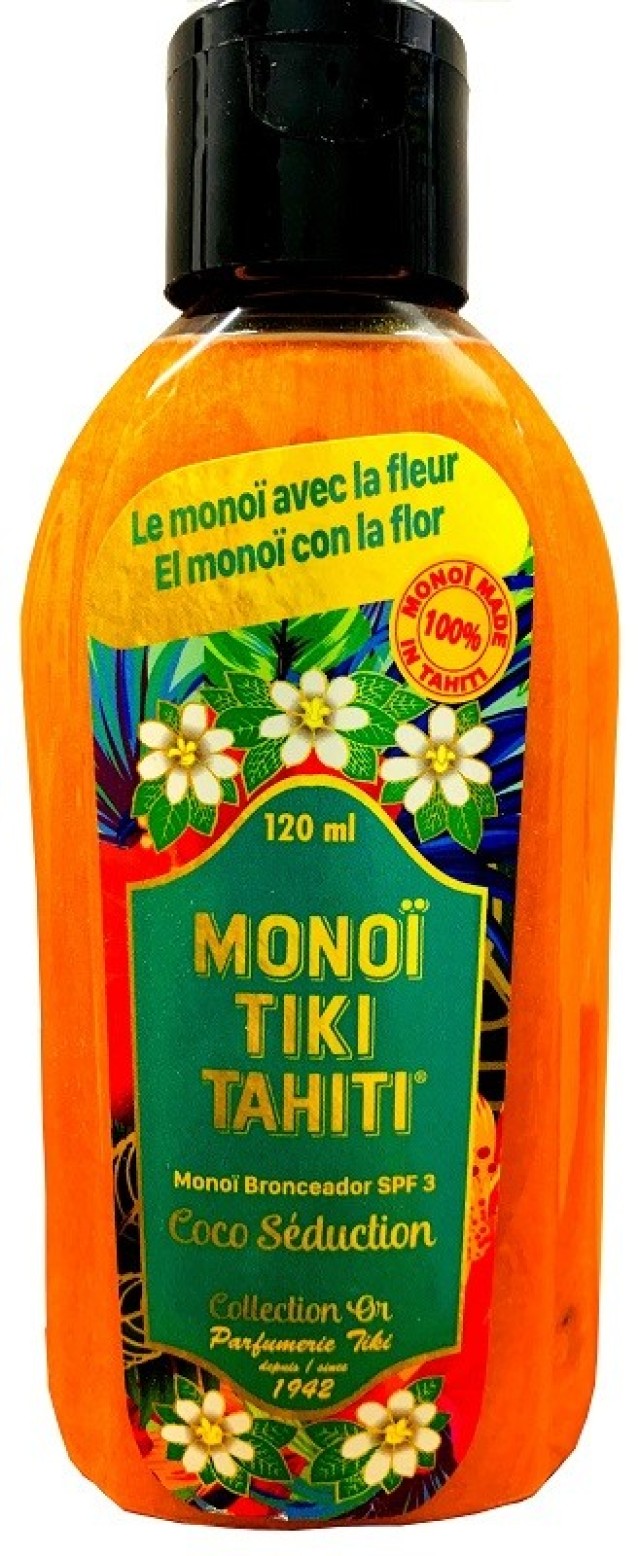 Monoi Tiki Coco Seduction Spf3 With Glitter Αγνό Λάδι Καρύδας για Μαύρισμα 120ml