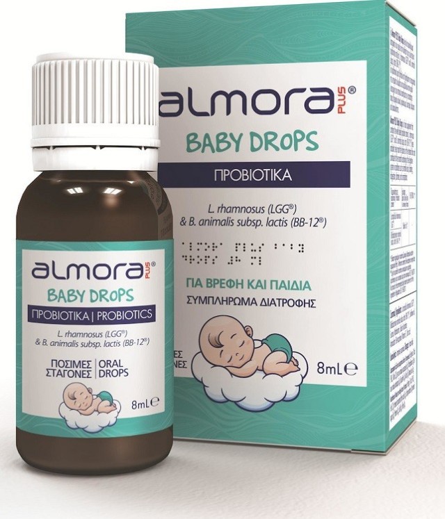 Elpen Almora Plus Probiotics Baby Drops Προβιοτικά Για Βρέφη & Παιδιά για την Ισορροπία του Γαστρεντερικού Συστήματος 8ml