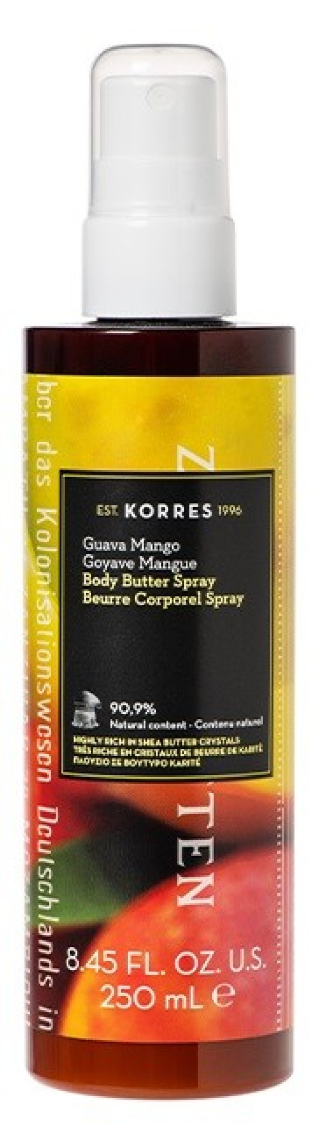 Korres Guava Mango Body Butter Spray Ενυδατικό Butter Σώματος σε Μορφή Σπρέι με Τροπικό Άρωμα Guava 250ml