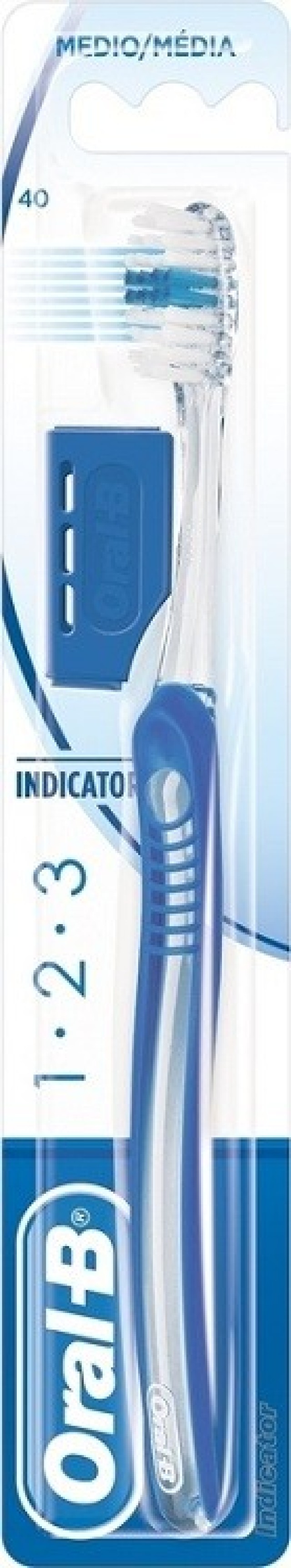 Oral-B 123 Indicator 40 Medium Μέτρια Οδοντόβουρτσα, Μπλε 1τμχ