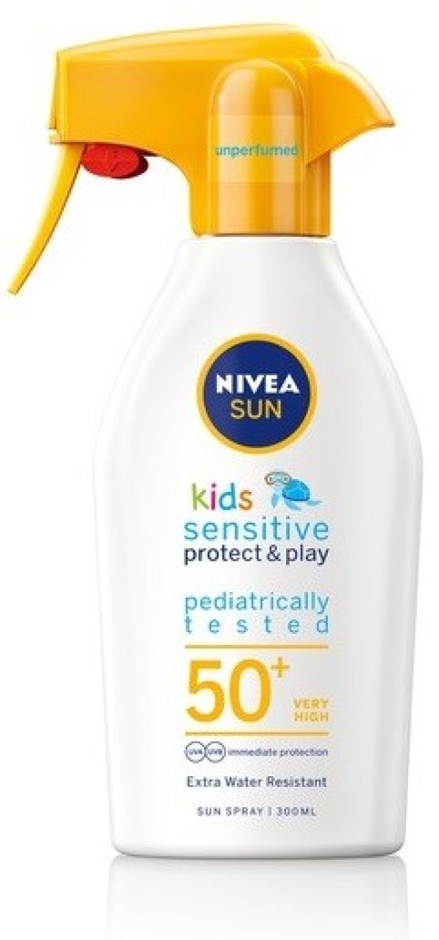 Nivea Sun Kids Sensitive Protect & Play Sun Spray SPF50+ Παιδικό Αντιηλιακό Σπρέι για Ευαίσθητες Επιδερμίδες 300ml