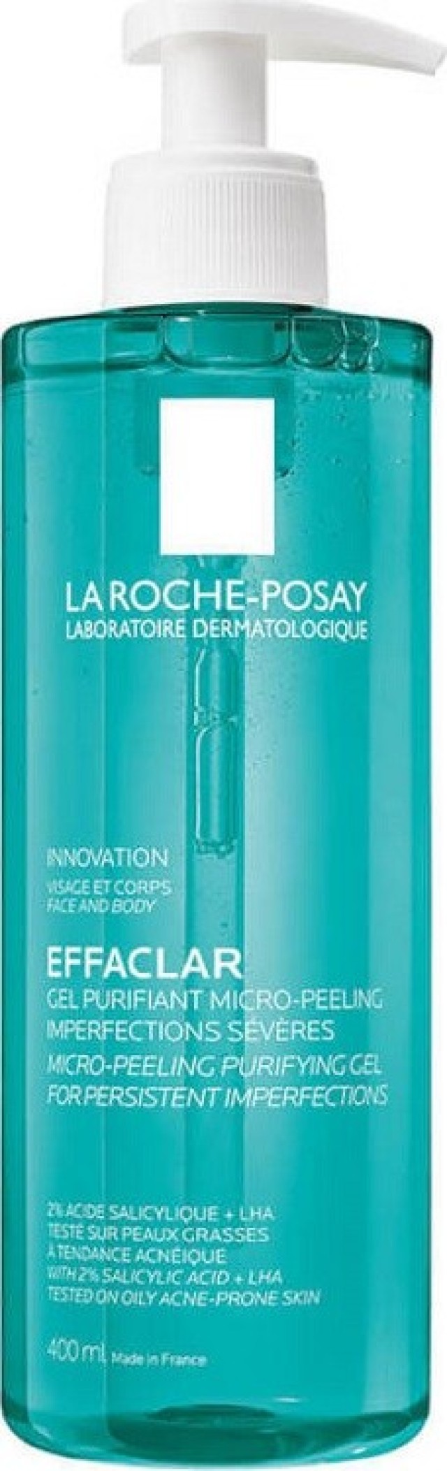 La Roche Posay Effaclar Μιcro-Peeling Purifying Gel Αφρώδες Gel Καθαρισμού Ενάντια σε Σοβαρές Ατέλειες για Πρόσωπο & Σώμα 400ml
