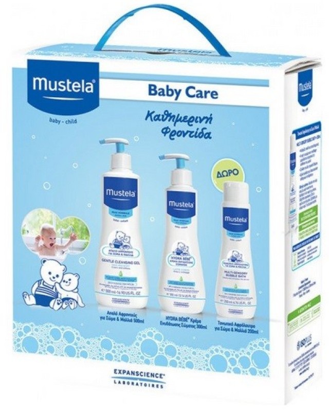 Mustela Promo Gentle Cleansing Gel 500ml, Hydra B?b? Body Lotion Ενυδατικό Γαλάκτωμα 300ml &Δώρο Multi-Sensory Bubble Bath 200ml