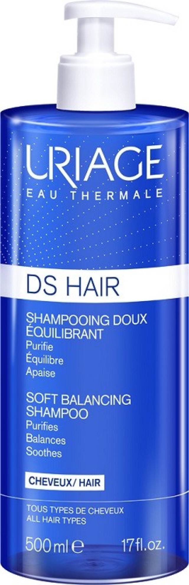Uriage DS Hair Soft Balancing Shampoo Απαλό Σαμπουάν για Ευαίσθητο & Ερεθισμένο Δέρμα 500ml
