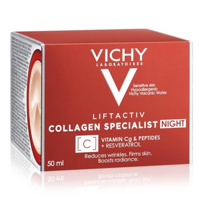 Vichy Liftactiv Collagen Specialist Night Κρέμα Νύχτας με Αντιρυτιδική Δράση για Σύσφιξη & Λάμψη 50ml