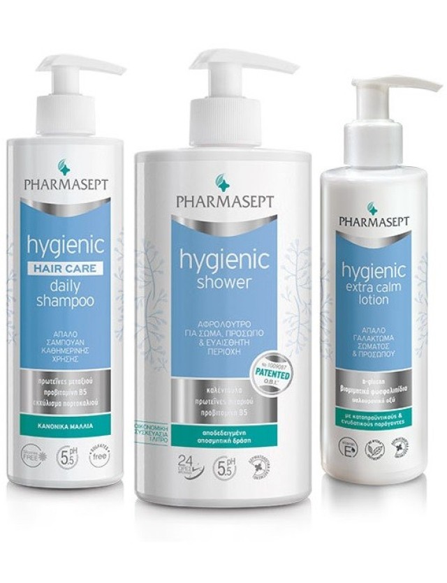 Pharmasept Hygienic Promo Showergel 1lt & Daily Shampoo 500ml &  Extra Calm Lotion