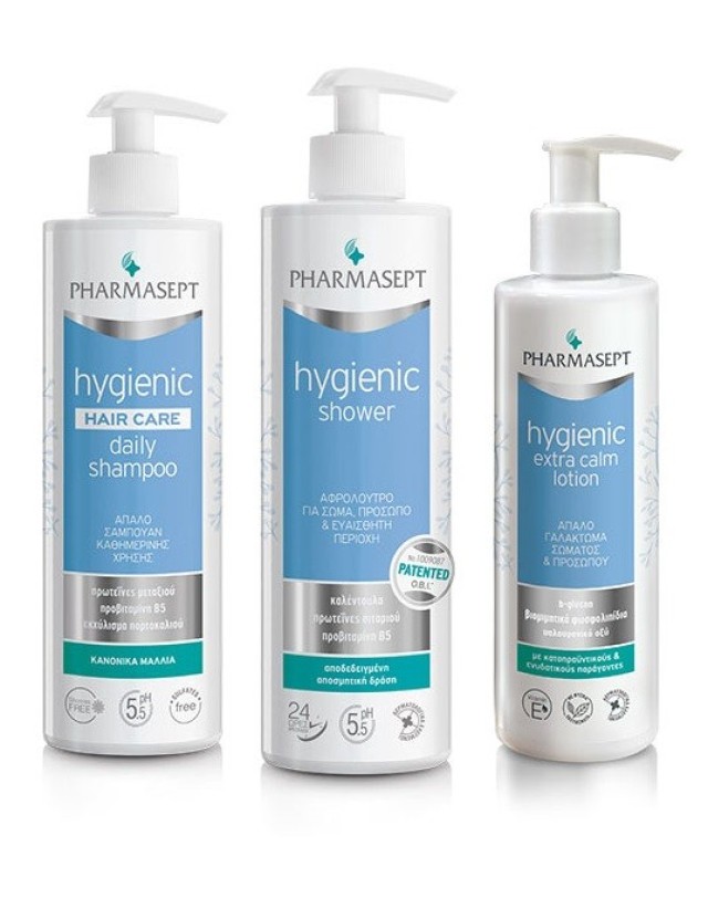 Pharmasept Hygienic Promo Showergel 500ml & Daily Shampoo 500ml &  Extra Calm Lotion