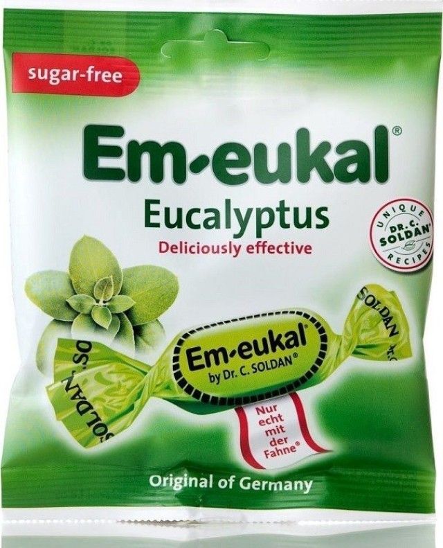 Em Eukal Καραμέλες για τον Πονόλαιμο & τον Βήχα, Χωρίς Ζάχαρη με Ευκάλυπτο 50gr