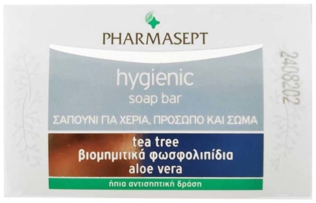 Pharmasept Hygienic Soap Bar Σαπούνι Με Ήπια Αντισηπτική Δράση για Χέρια, Πρόσωπο & Σώμα 100gr