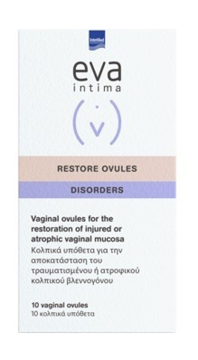 Intermed Eva Intima Restore Ovules Κολπικά Υπόθετα με Υαλουρονικό Οξύ 10τμχ