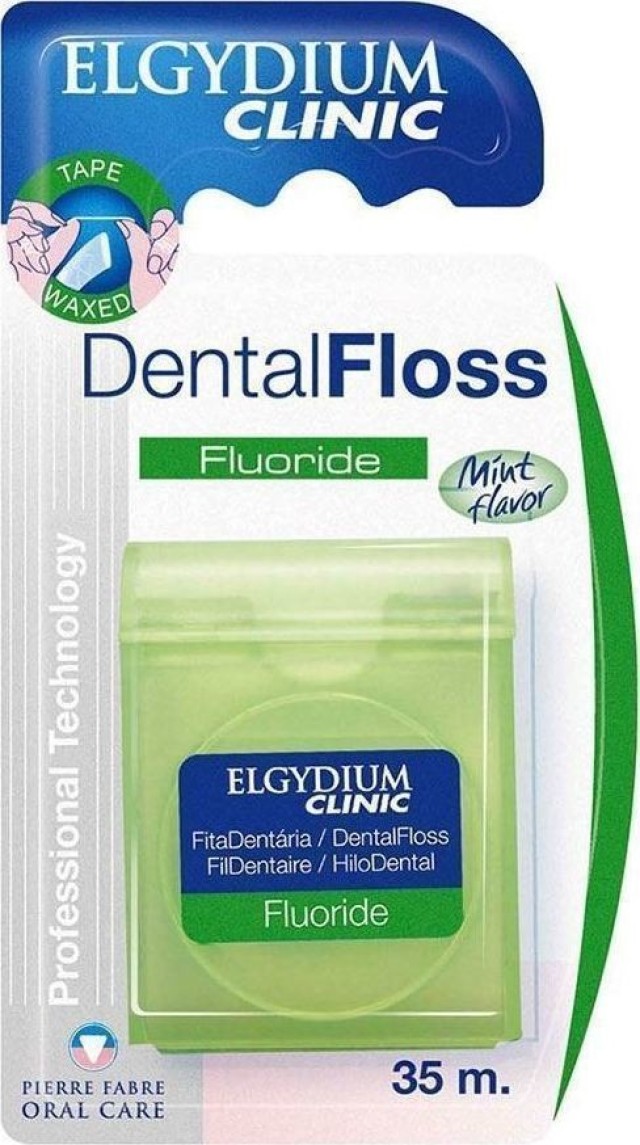 Elgydium Dental Floss Cool Mint Οδοντικό Νήμα Γεύση Μέντας 35m