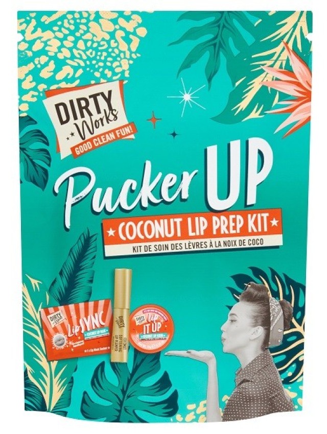 Dirty Works Coconut Lip Plumper Kit με Lipgloss για Γεμάτα Χείλη 8ml,Lip Mask 5ml και Lip Scrub 10g