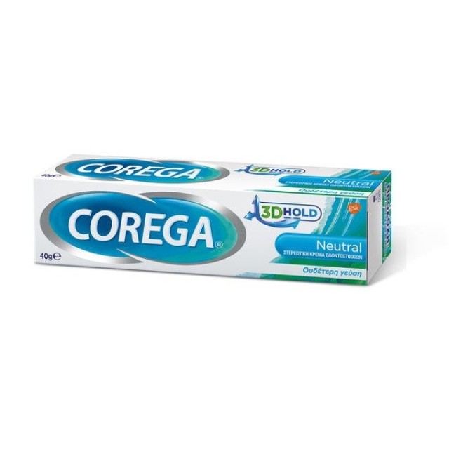 Corega 3D Hold Neutral Στερεωτική Κρέμα Οδοντοστοιχιών με Ουδέτερη Γεύση 40g