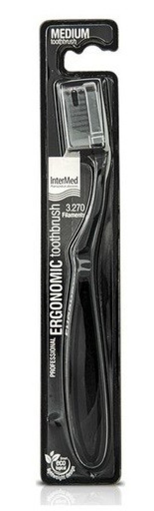 Intermed Professional Ergonomic Toothbrush Medium Οδοντόβουρτσα Μαύρη 3.270 Ίνες