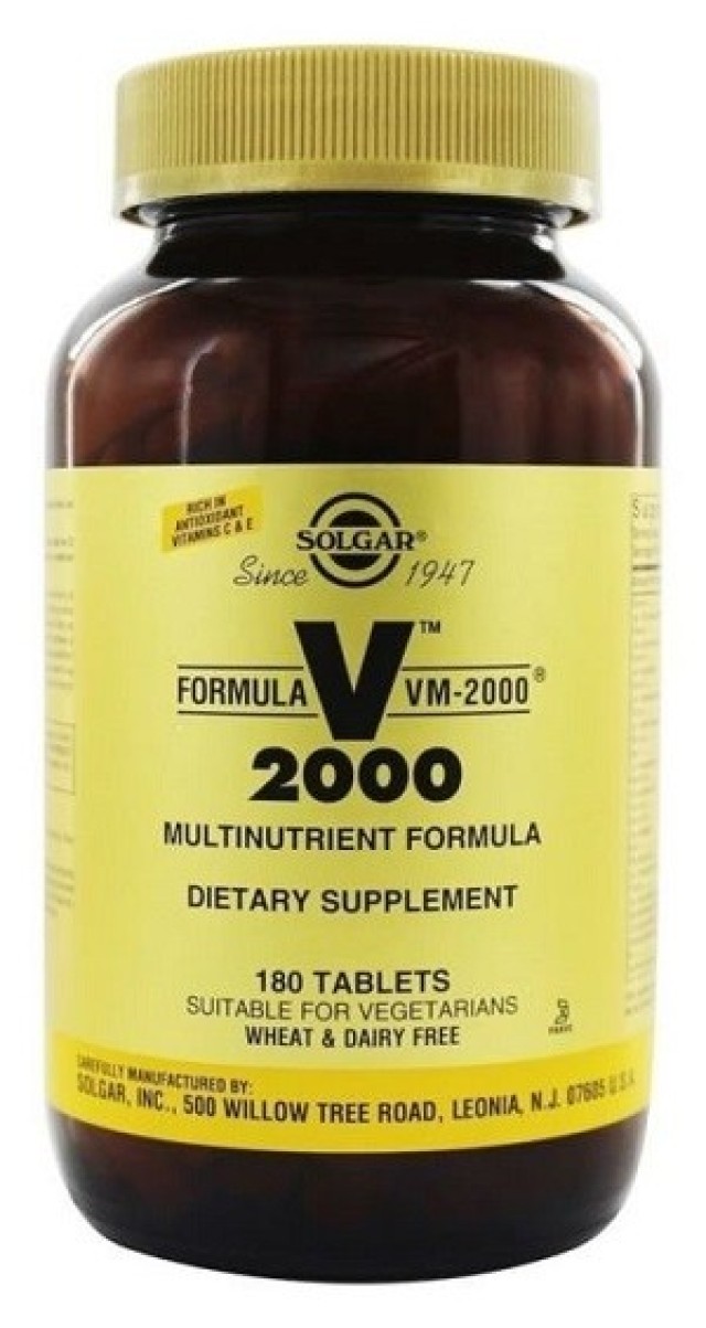 Solgar Formula VM-2000 Φόρμουλα Βιταμινών & Μετάλλων 180Tabs