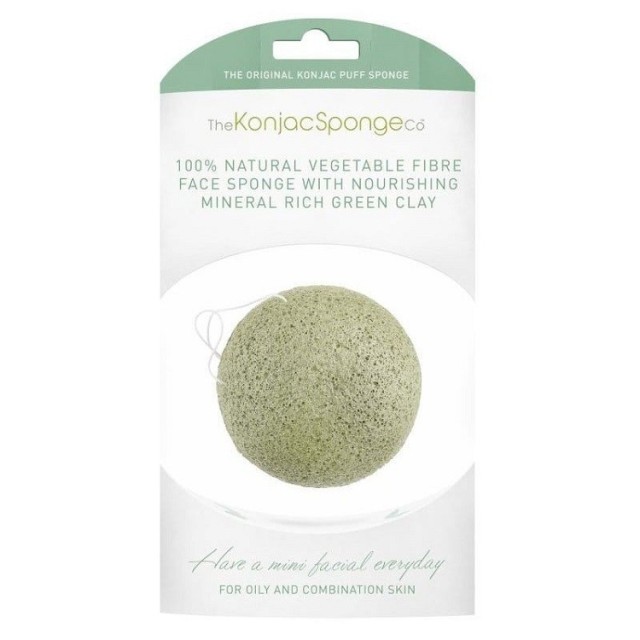 The Konjac Sponge Co? Facial Sponge with Green Clay Σφουγγάρι Προσώπου για Μικτό Δέρμα