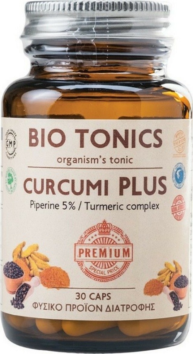 Bio Tonics Curcumi Plus Φυσικό Συμπλήρωμα Διατροφής με Κουρκουμά 30caps