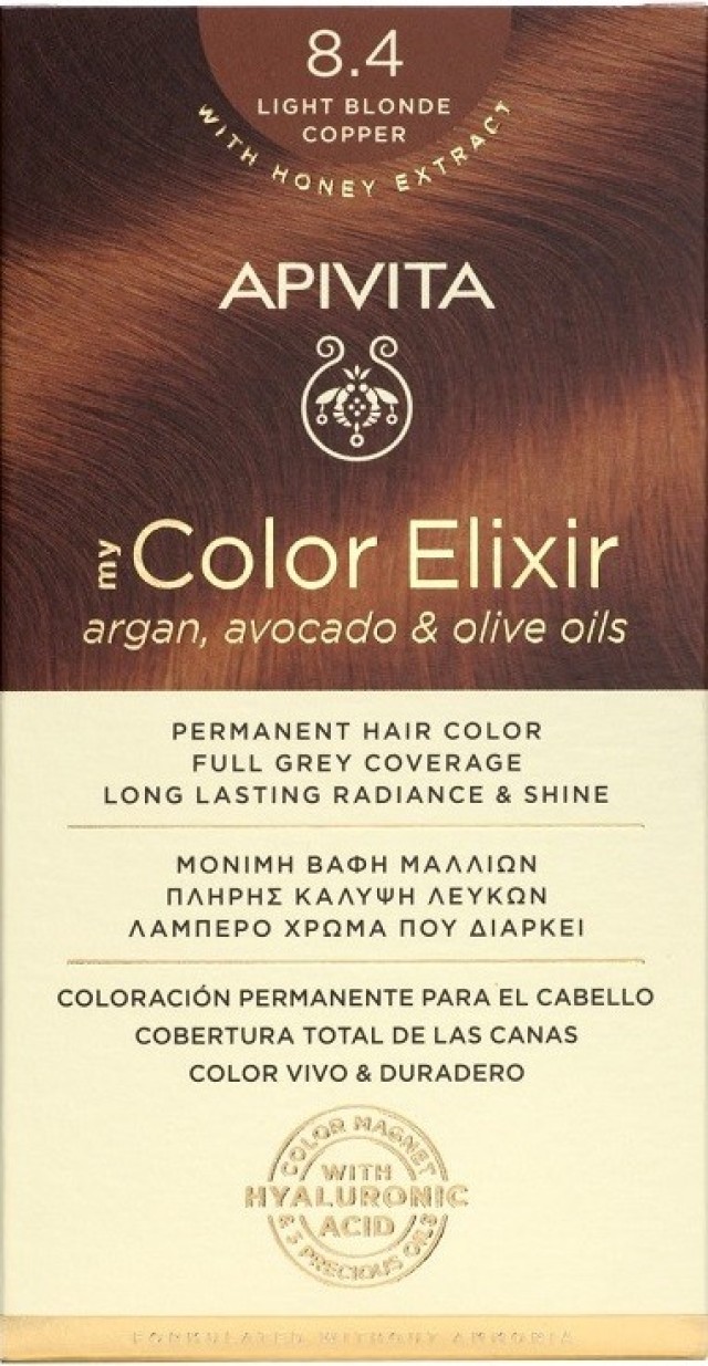 Apivita My Color Elixir Βαφή Μαλλιών 8.4 Ξανθό Ανοιχτό Χάλκινο
