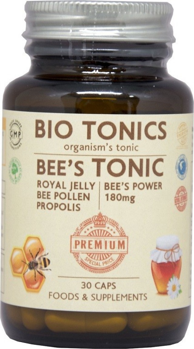 Bio Tonics Bees Tonic Φυσικό Συμπλήρωμα Διατροφής με Βασιλικό Πολτό 30caps