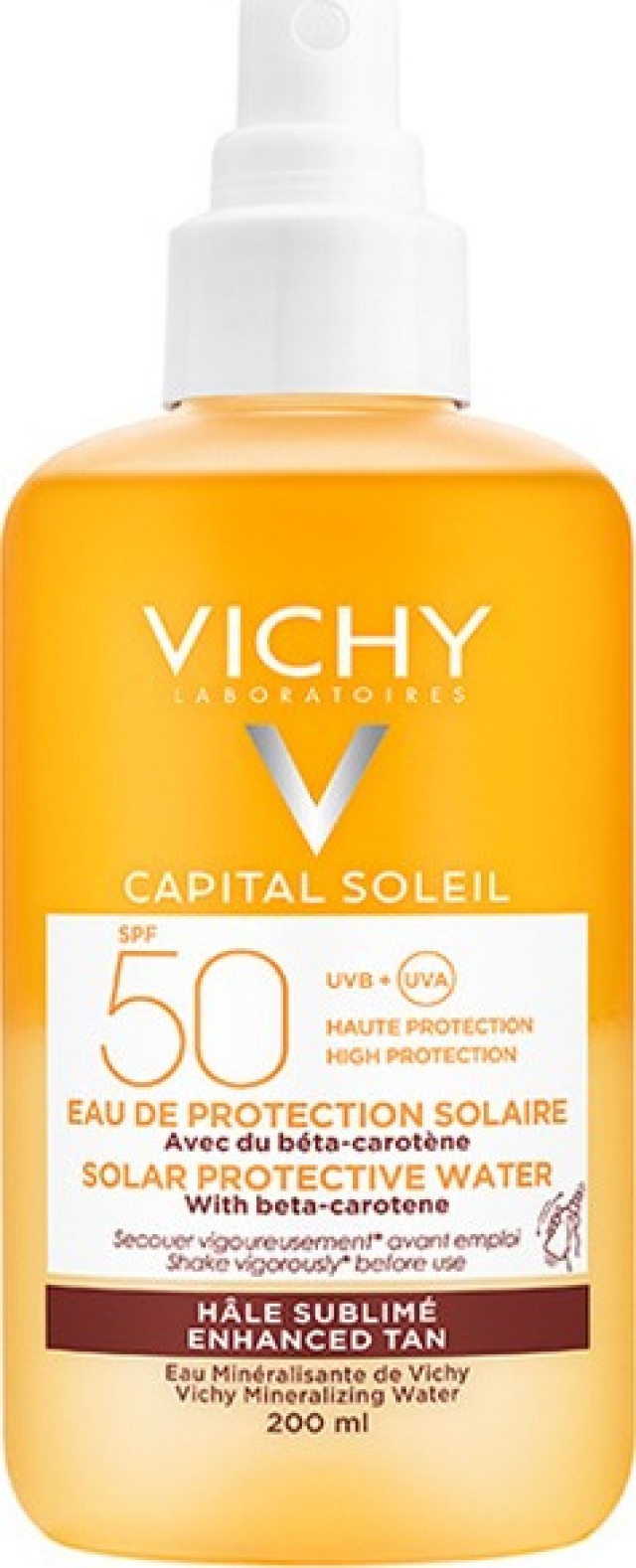 Vichy Capital Soleil Water Spray Νερό Προστασίας από τον Ήλιο για Λαμπερό Μαύρισμα 50spf 200ml