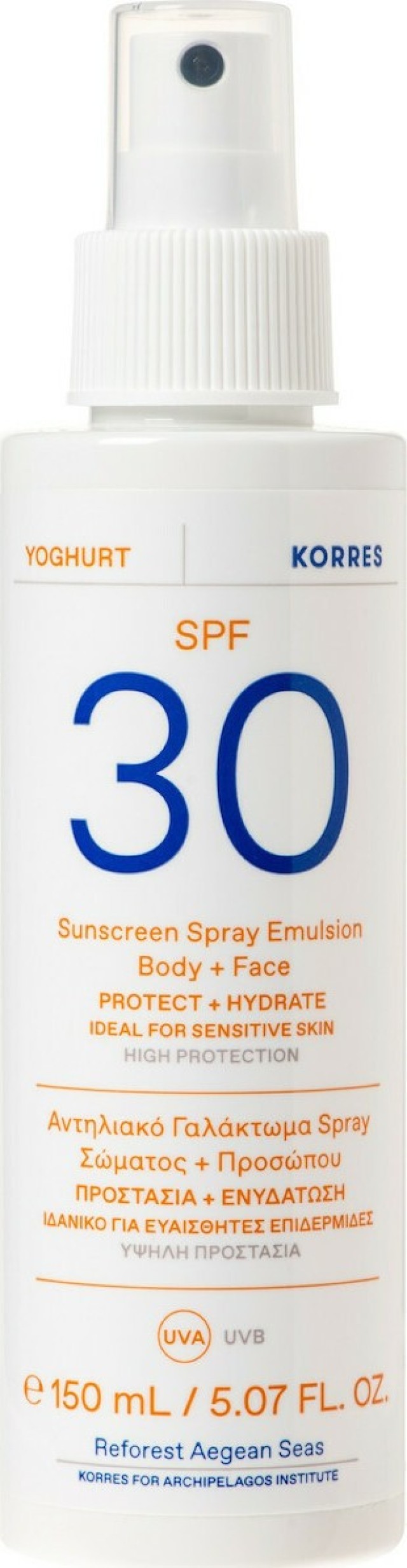 Korres Αντηλιακό Γαλάκτωμα Γιαούρτι σε Spray spf30 για Πρόσωπο & Σώμα 150ml