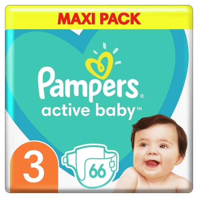 Pampers Active Baby Maxi No3 (6-10kg) 66τμχ