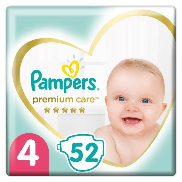 Pampers Premium Care Πάνες No 4 (9-14kg) 52τμχ