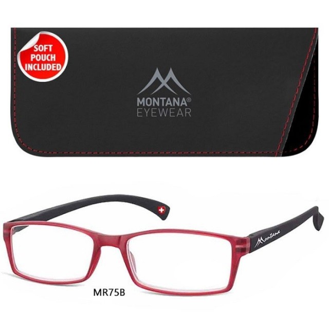 Montana Eyewear MR75B Γυαλιά Πρεσβυωπίας +1.00 Βαθμών, Χρωματος Κόκκινο-Μαύρο