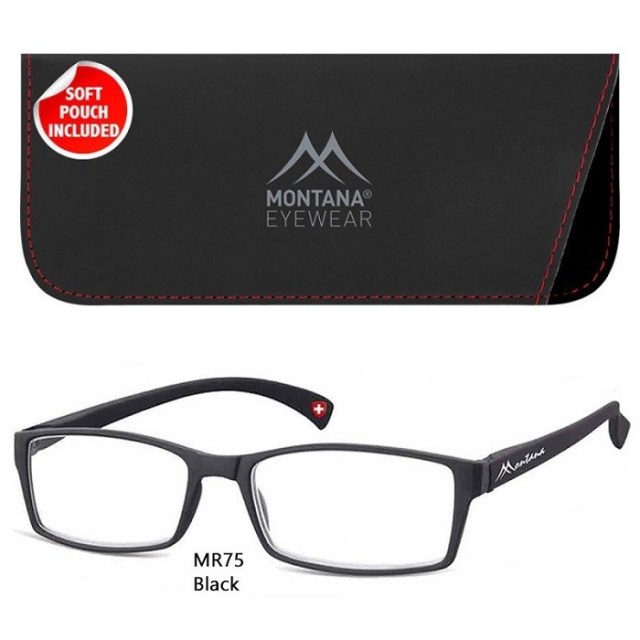 Montana Eyewear MR75 Γυαλιά Πρεσβυωπίας +1.00 Βαθμών, Χρωματος Μαύρο