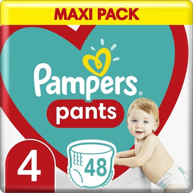 Pampers Maxi Pack Pants Πάνες-Βρακάκι No 4 (9-15kg) 48τμχ