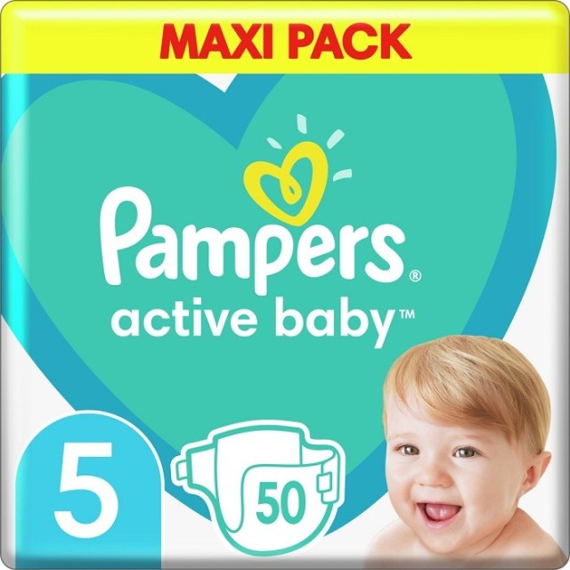 Pampers Active Baby Maxi Νο5 (11-16 kg) 50τμχ