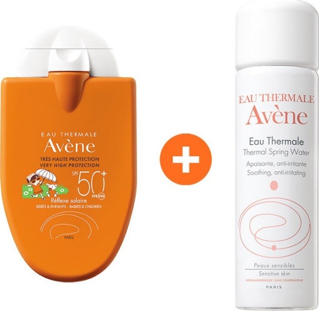 Avene Promo Reflexe Solaire SPF50+ Παιδική Αντηλιακή Κρέμα Προσώπου για Ευαίσθητα Δέρματα 30ml & Δώρο Ιαματικό Νερό σε Σπρέι