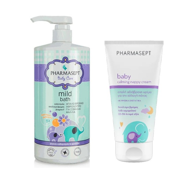 Pharmasept Promo Mild bath 1L & Calming Nappy Cream 150ml