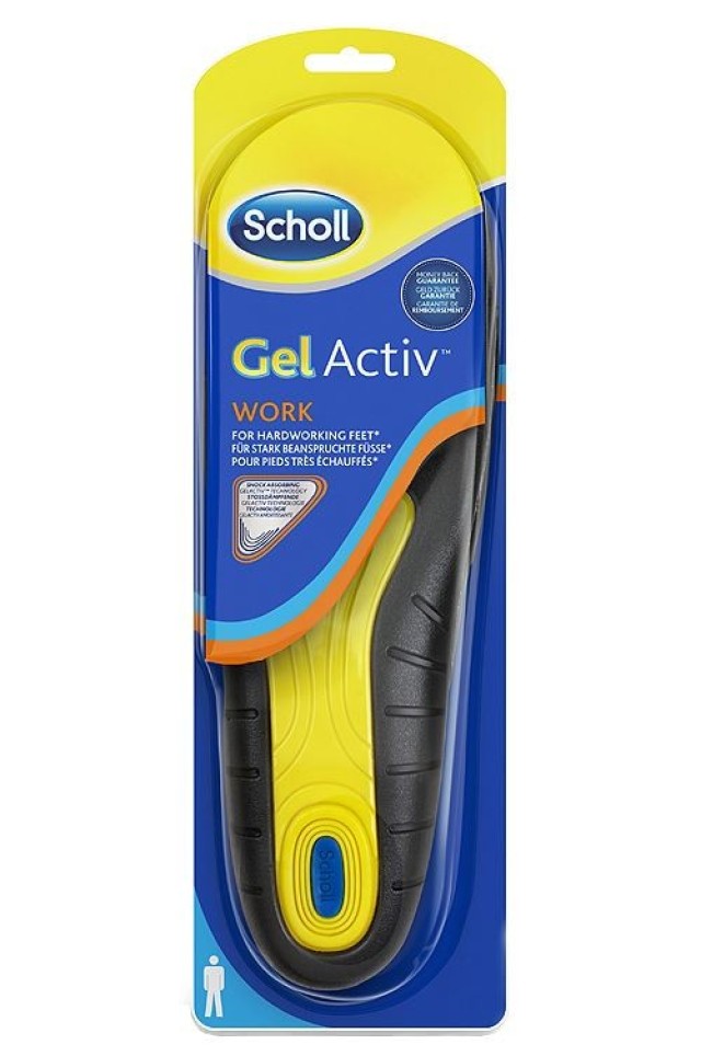 Scholl GelActiv Work Ανδρικοί Πάτοι για Παπούτσια Εργασίας 2τμχ