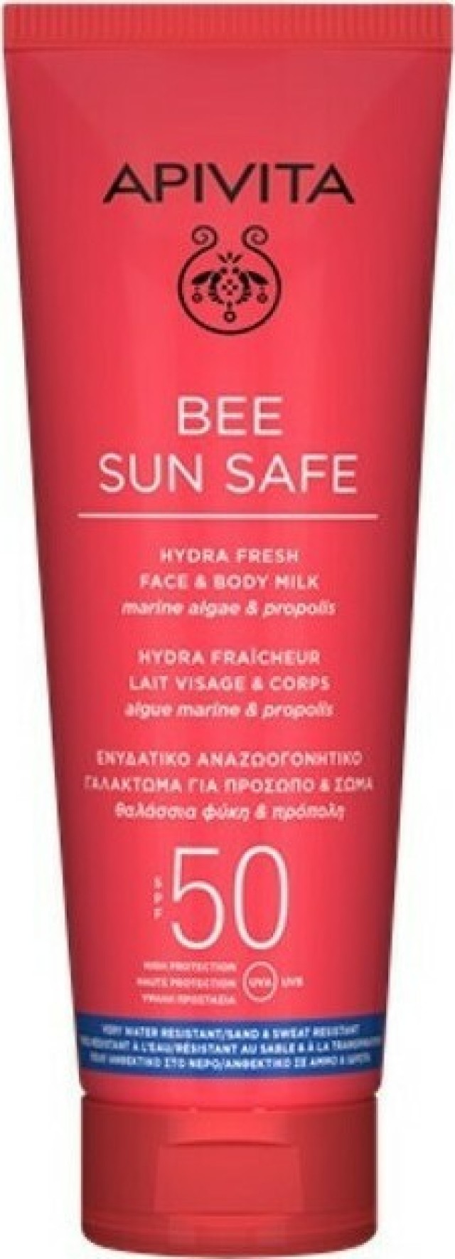 Apivita Bee Sun Safe Αντηλιακό Ενυδατικό Αναζωογονητικό Γαλάκτωμα για Πρόσωπο και Σώμα spf50 200ml