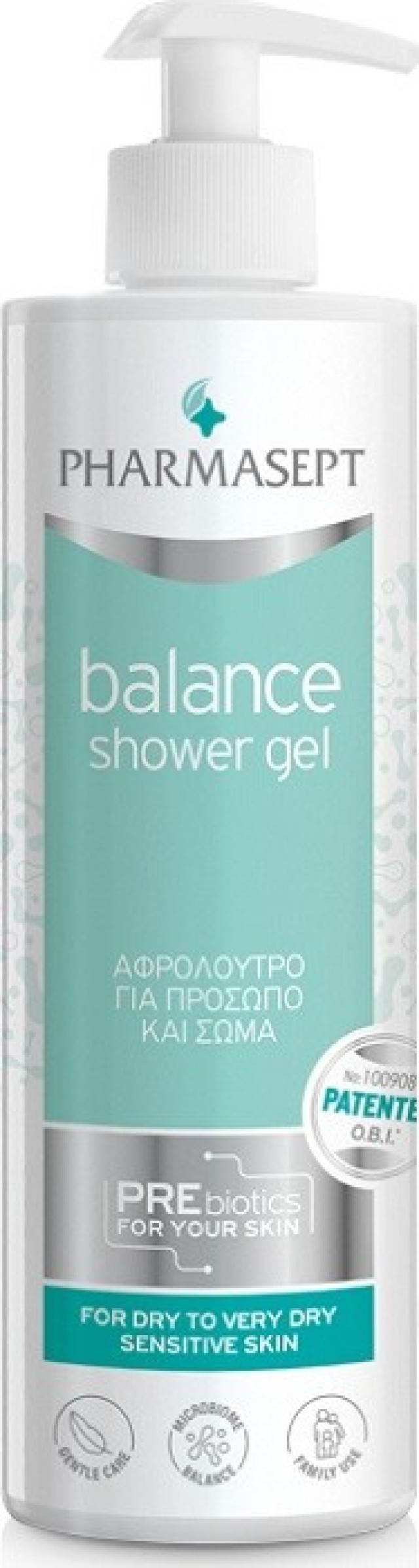 Pharmasept Balance Shower Gel Αφρόλουτρο για Πρόσωπο και Σώμα για την Ξηρή και Ευαίσθητη Επιδερμίδα 500ml