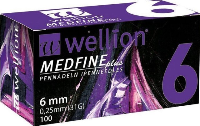 Wellion Medfine Plus 6mm 31G Βελόνες Πένας Ινσουλίνης 100τμχ