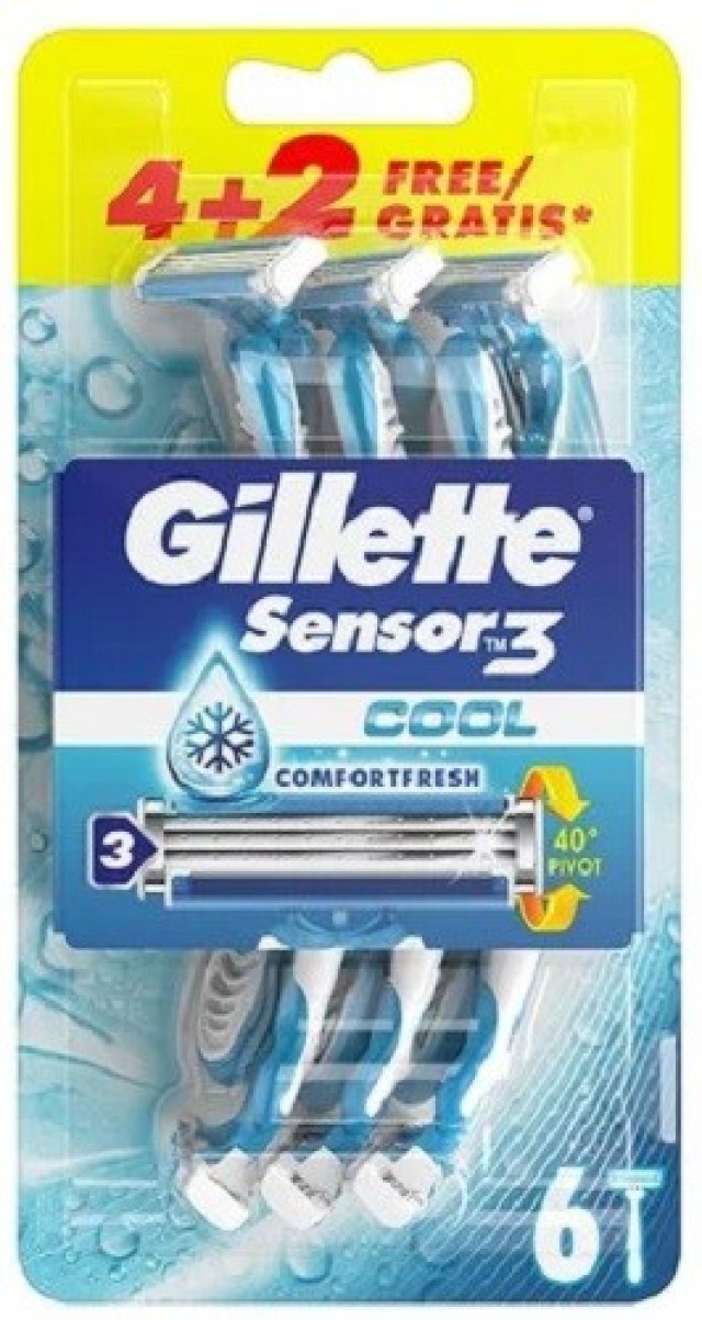 Gillette Sensor 3 Cool Ξυραφάκια Μιας Χρήσης 4+2 Δώρο