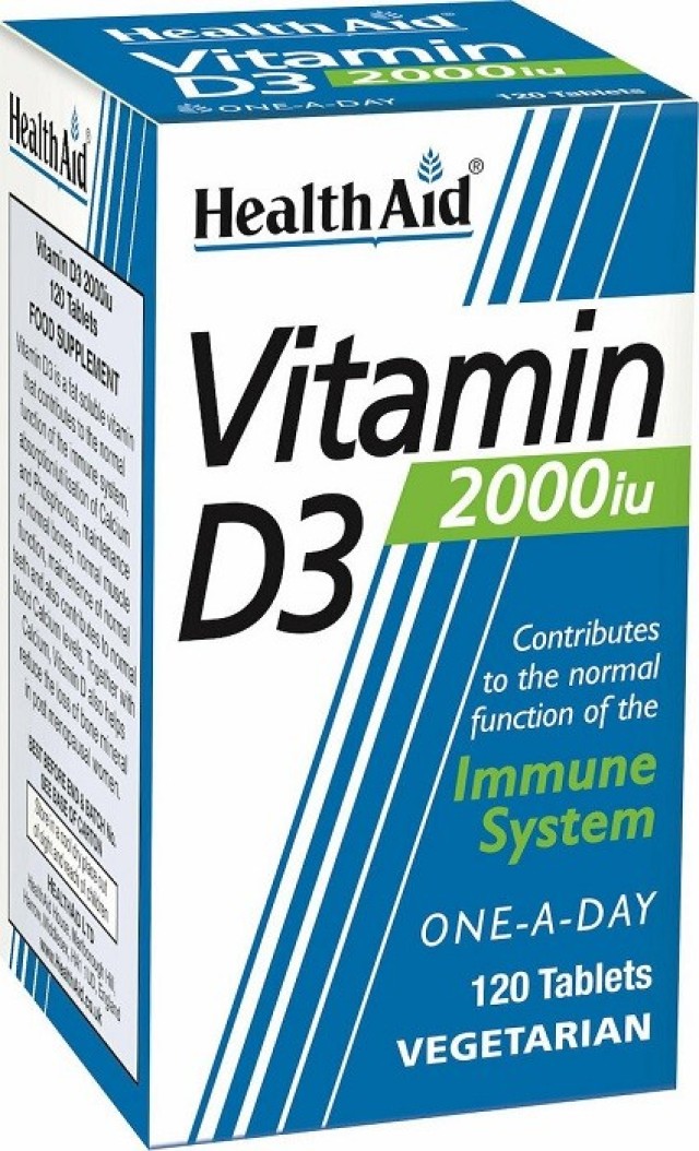 Health Aid Vitamin D3 2000iu Βιταμίνη D3 για Ενίσχυση του Ανοσοποιητικού Συστήματος 120Tabs