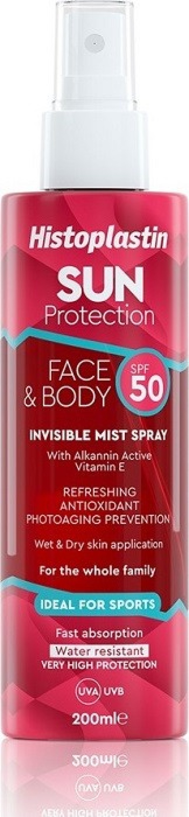 Heremco Histoplastin Sun Protection Invisible Mist Spray Face & Body spf50 Αντηλιακή Προστασία για Πρόσωπο & Σώμα 200ml