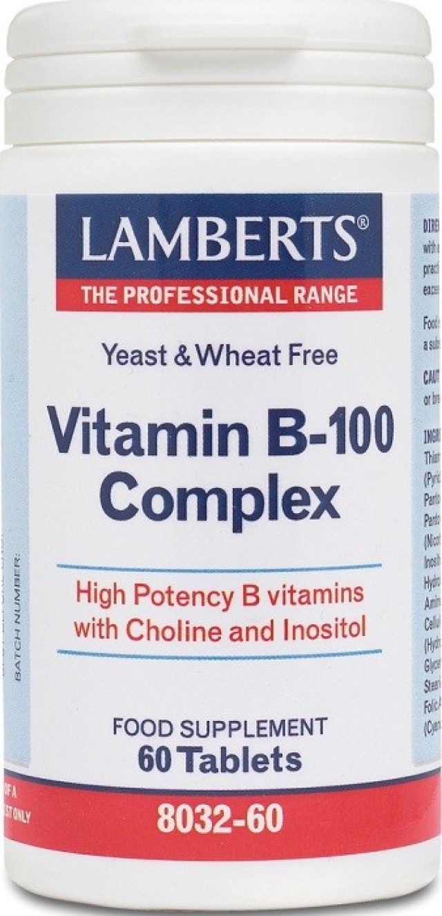 Lamberts Vitamin B-100 Complex Σύμπλεγμα Βιταμινών B 60tabs