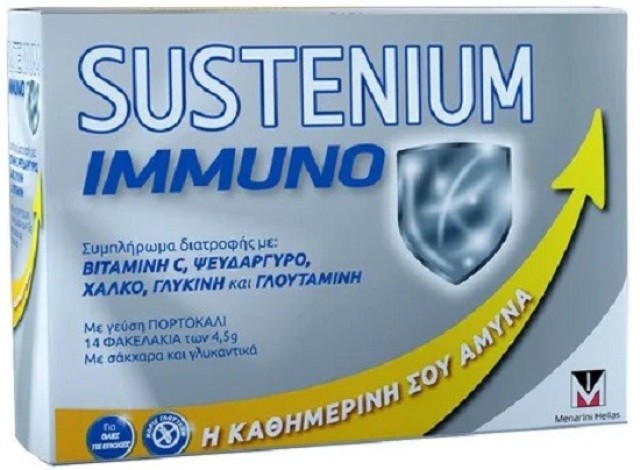 Menarini Sustenium Immuno Συμπλήρωμα Διατροφής για την Ενίσχυση του Ανοσοποιητικού Συστήματος 14 Φακελάκια