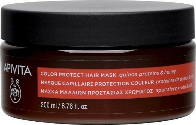 Apivita Color Protect Hair Mask Μάσκα Προστασίας Χρώματος για Βαμμένα Μαλλιά με Πρωτε?νες Κινόα και Μέλι 200ml