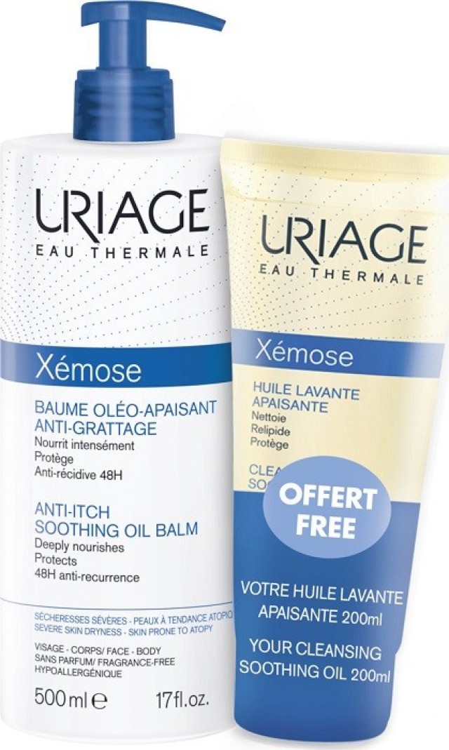 Uriage Promo Xemose Anti-Itch Soothing Oil Balm 500ml & Cleansing Soothing Oil 200ml