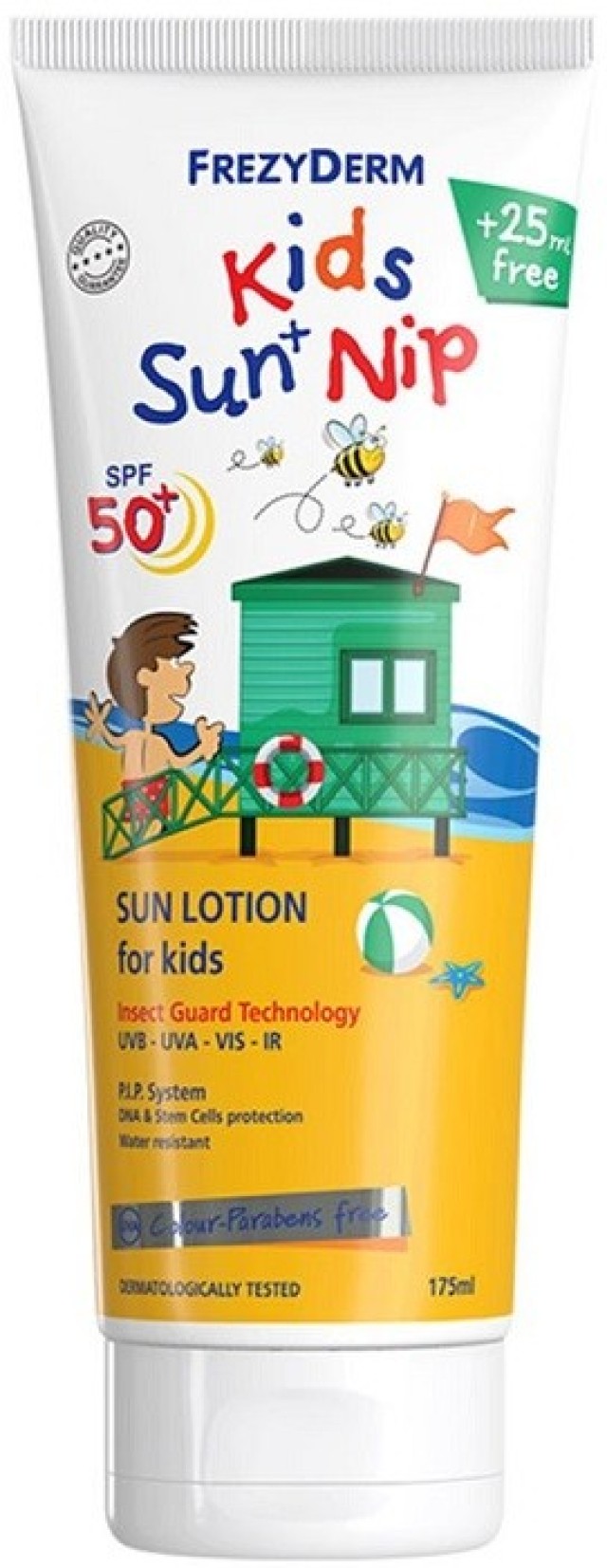 FrezyDerm Kids Sun + Nip SPF 50+ Εντομοαπωθητικό Αντιηλιακό Γαλάκτωμα 150ml