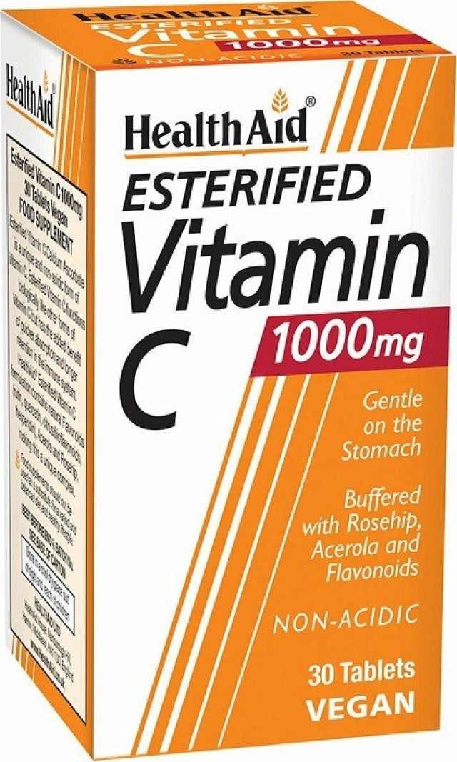 Health Aid Esterified Vitamin C 1000mg Εστέρας Βιταμίνης C με Αγριοτριανταφυλλιά & Ασερόλα 30tabs