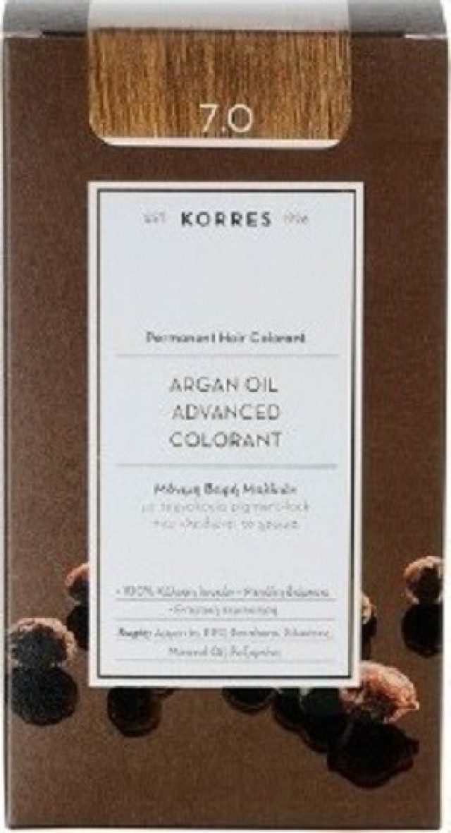 Korres Argan Oil Μόνιμη Βαφή 7.0 Ξανθό Φυσικό 50ml