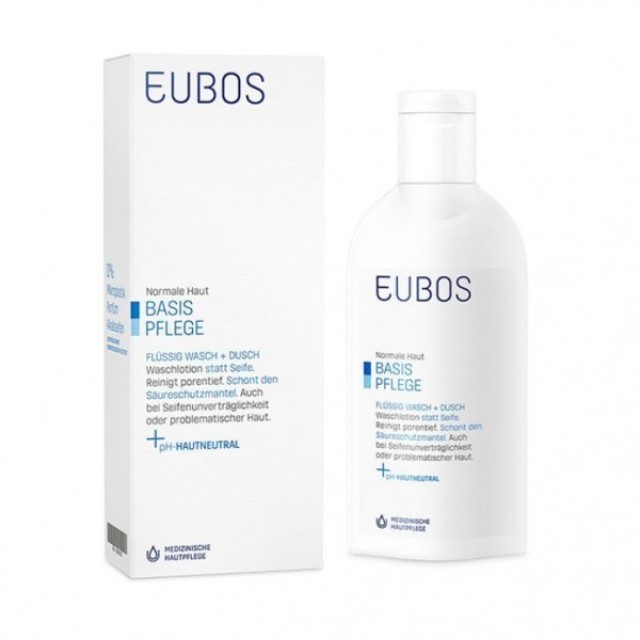Eubos Liquid Blue Washing Emulsion Υγρό Καθαρισμού Προσώπου & Σώματος Χωρίς Άρωμα 200ml
